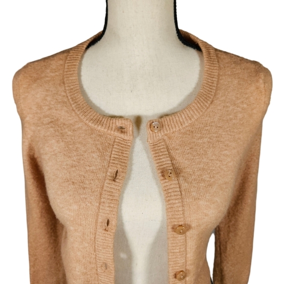 Aerie Wool Blend Button Up Sweater, Peachy Orange, XS - Picture 2 of 11